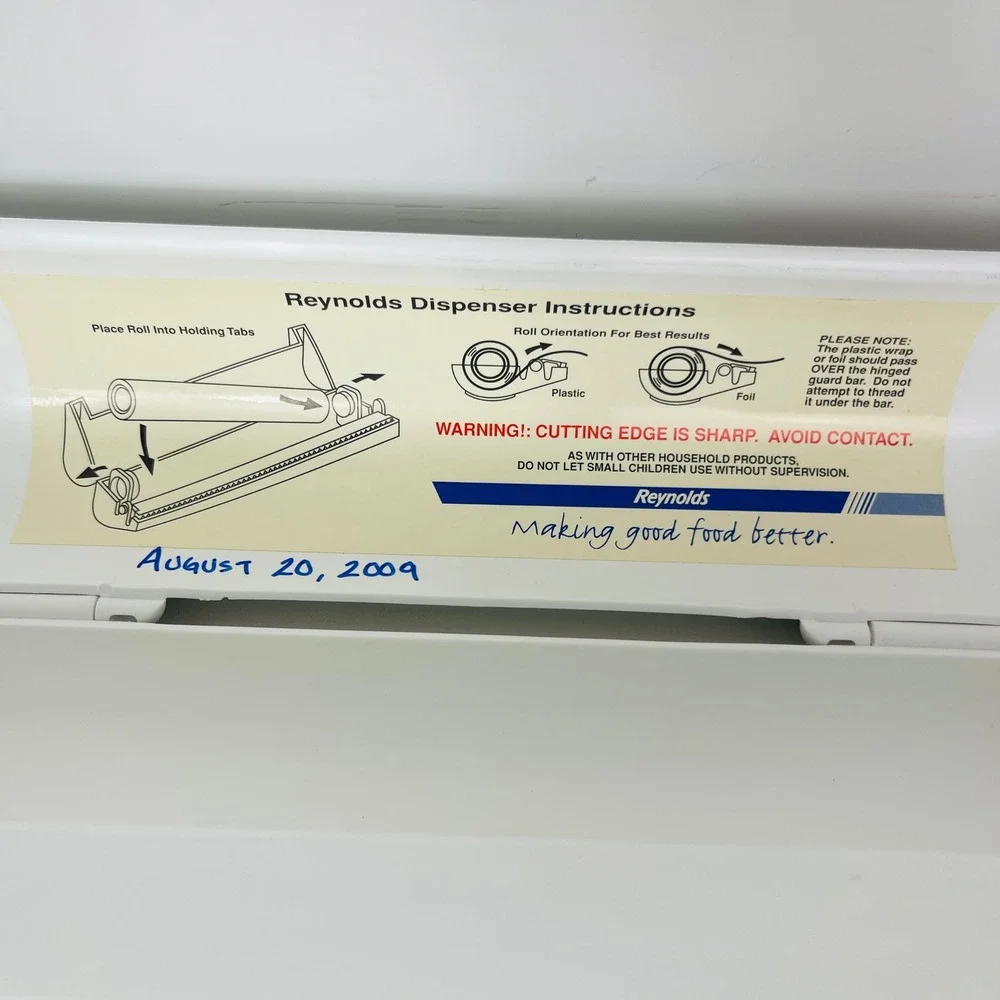 Reynolds Wrap & Foil Dispenser White Plastic Countertop Wall Mount Good